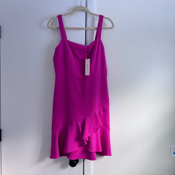 BCBG Pink Sleeveless mini Ruffle Dress in Fuschia - Picture 2 of 5
